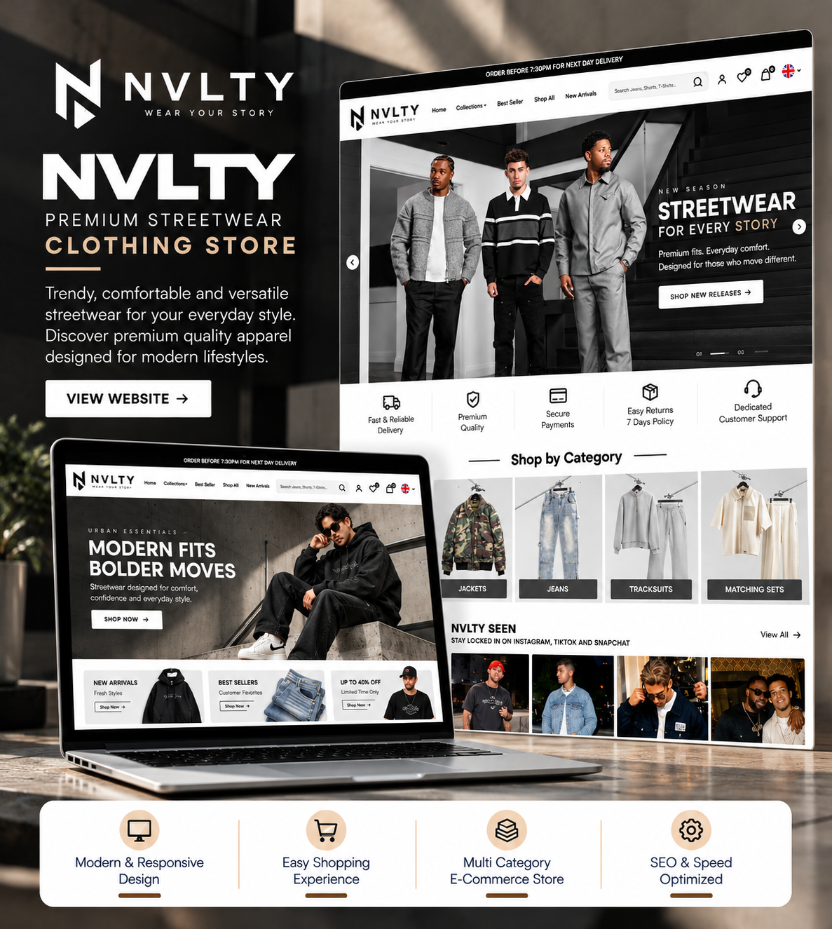 NVLTY Streetwear E-Commerce Showcase